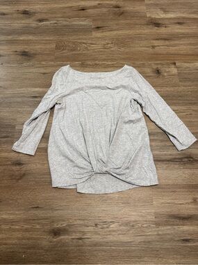 Lilly Pulitzer Light Heather Gray Knot-Front 3/4 Long Sleeve Top